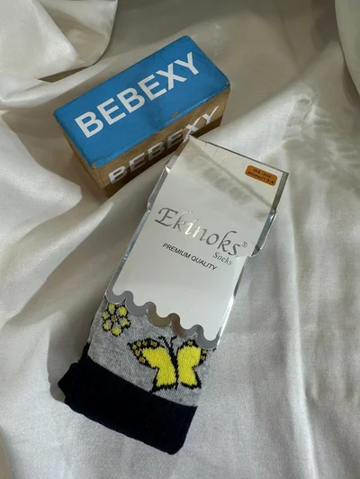 Sarı Kelebekli  Kız Külotlu Çorap 