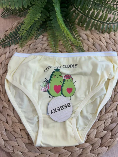 Kız Çocuk Külot Avakado Baskılı Sarı