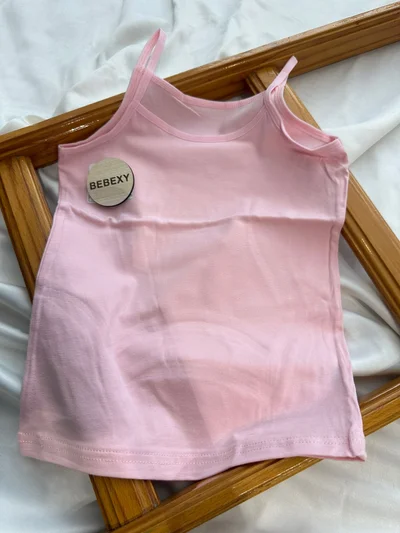 Kota Düz Baskısız  Atlet Pembe
