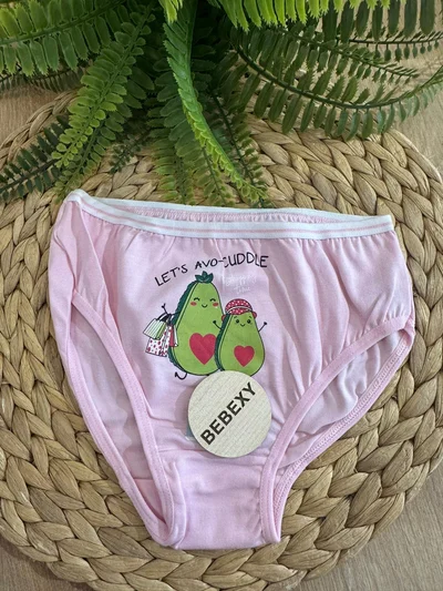 Kız Çocuk Külot Avakado Baskılı Pembe
