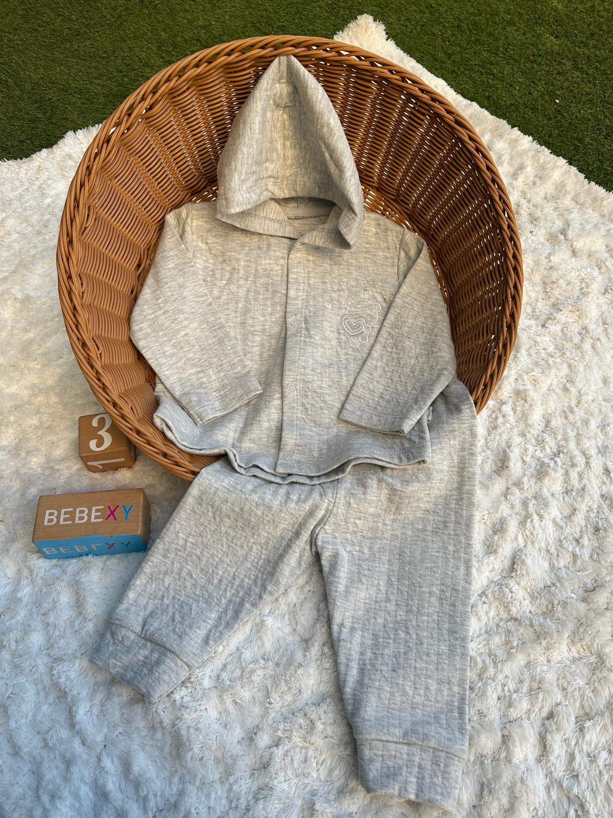 Kalpli Ayıcıklı Detaylı Alt Üst Bebek Takım G