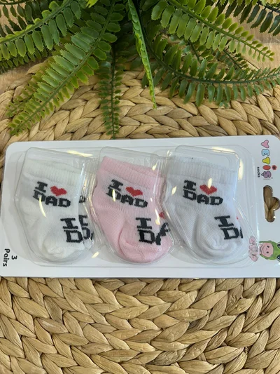 Yetiş bebek çorap 3'li Kız Dad