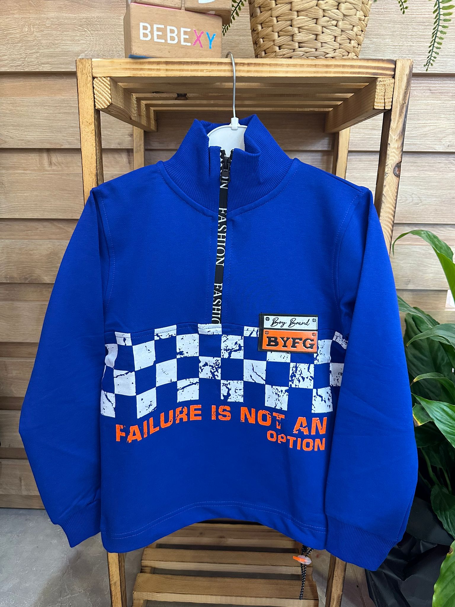 BYFG Baskılı  Sweatshirt  Mavi