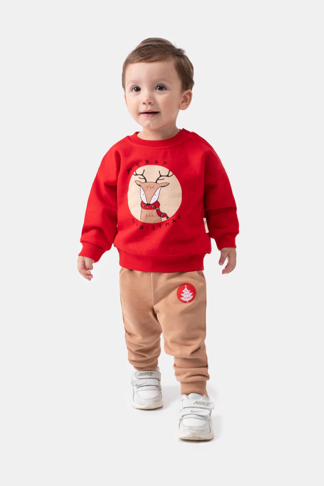 Geyikli Noel Konsept Alt Üst Bebek Takım 