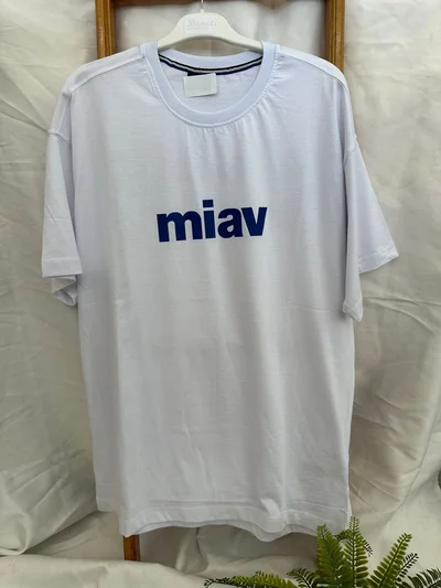 Mavi Yazılı Tişört B.Beyaz