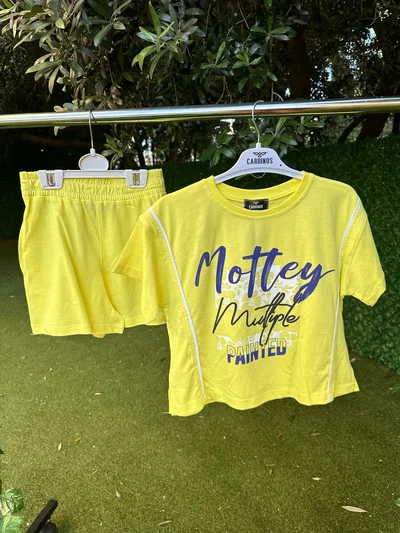 Mottey Baskılı Şortlu Takım 