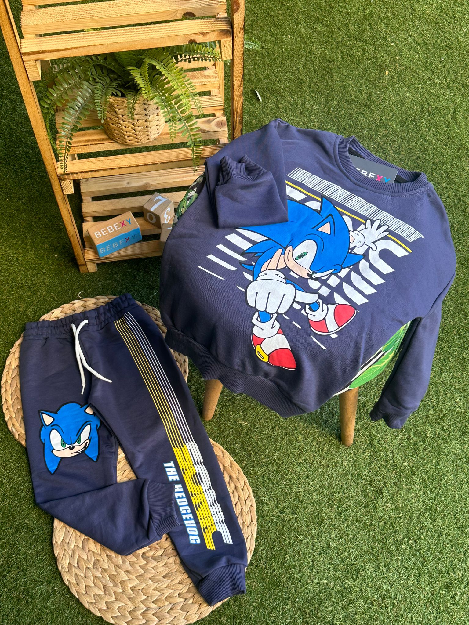Sonic Şerit Baskılı Alt Üst Takım