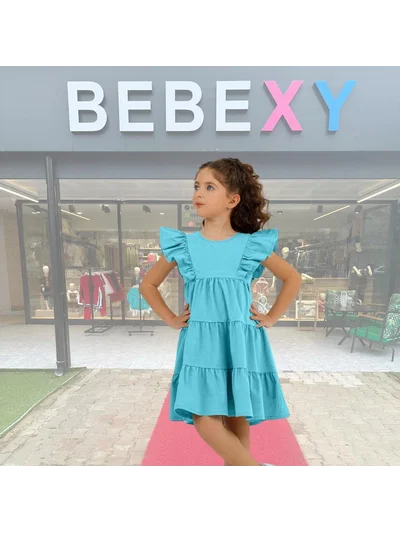 Fırfırlı Mint Elbise