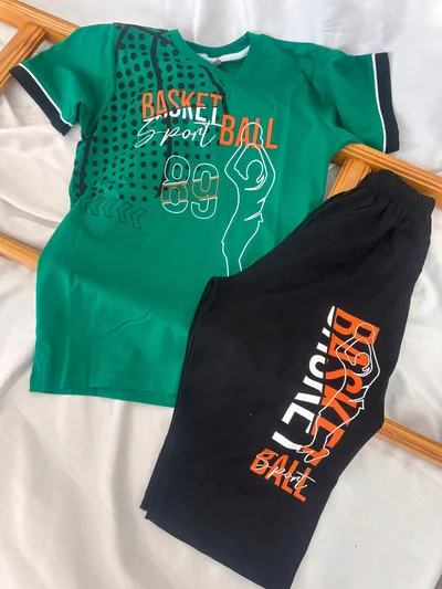 Basketball 89 Yazılı Yeşil  Pijama Takımı