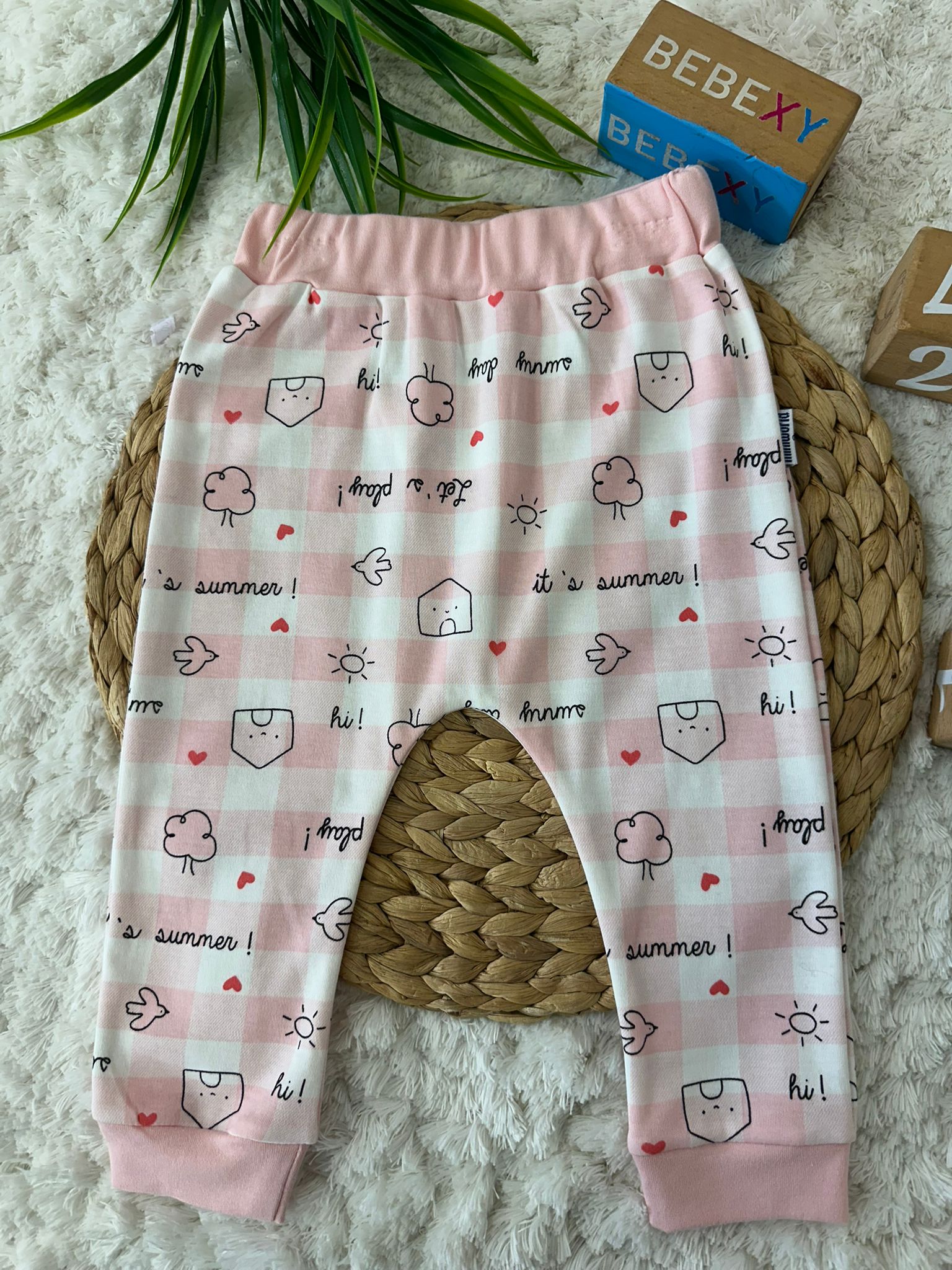 Its Summer Baskılı Pijama Altı Pembe