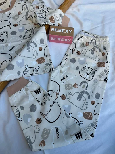Karışık Hayvan  Baskılı  Pijama Takımı