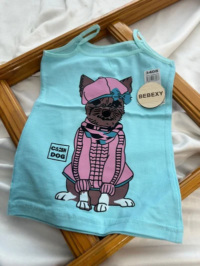 Süslü Köpek Baskılı  Atlet