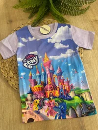 Kız Tişört Pony Baskılı 