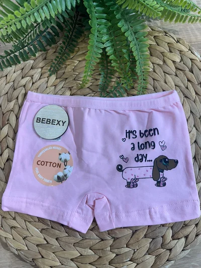 Kız Çocuk Boxer Terlikli Dok Baskılı 