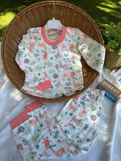 Hayvan Desen  Baskılı Pijama Takımı