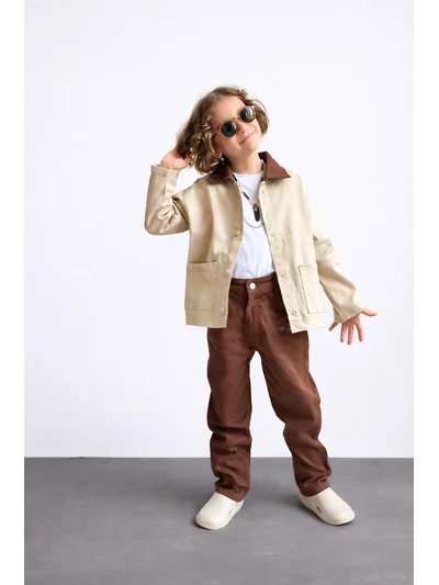 Gabardin Alt Üst Takım Camel