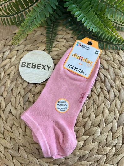 Plus Kadın Modal Patik Çorap Pembe