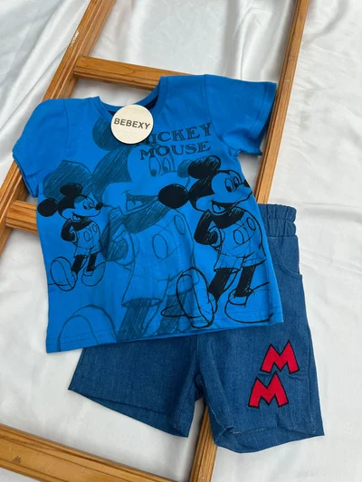Mickey Mouse Alt Üst Takım  Mavi 
