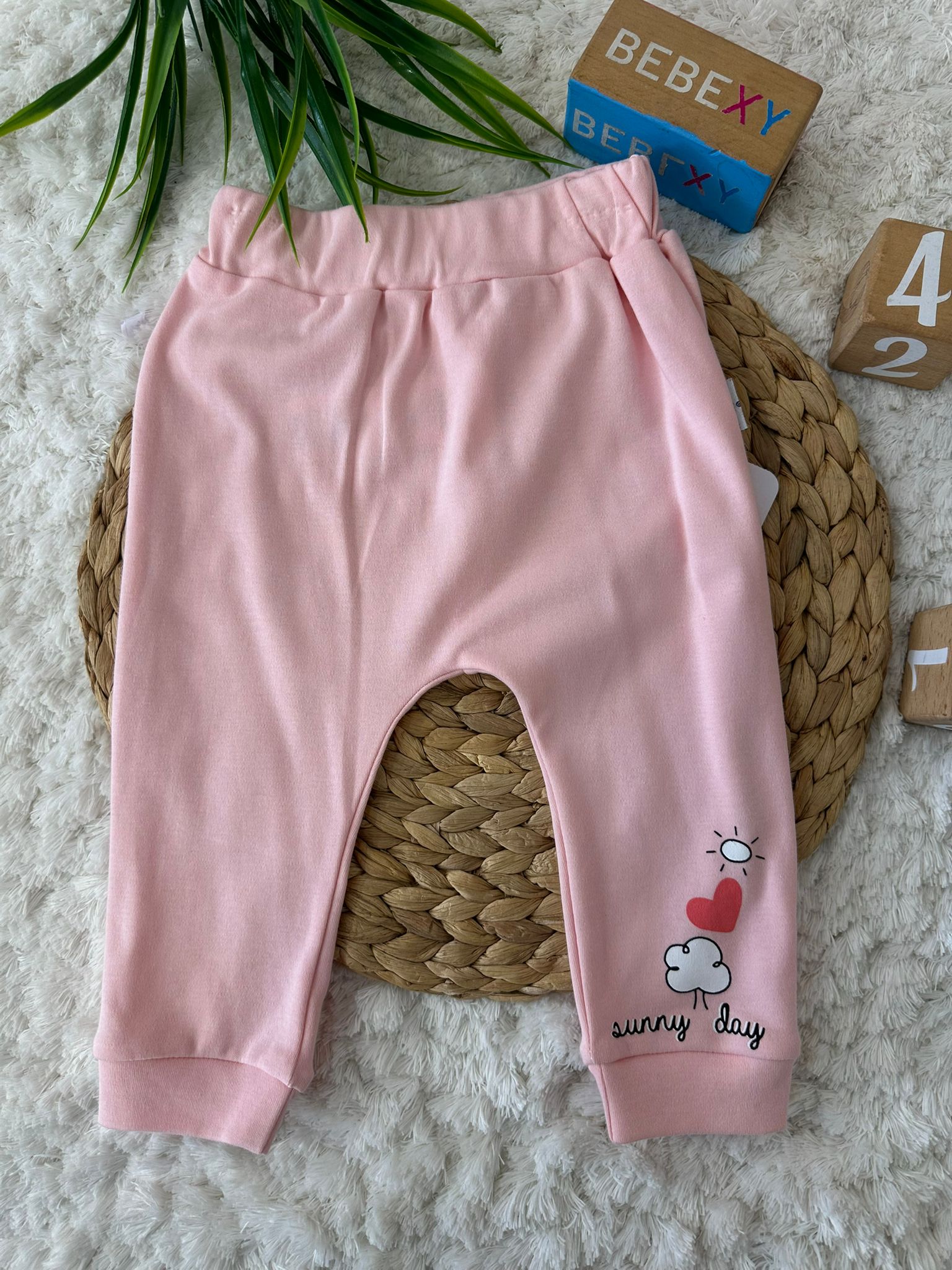 Sunday Baskılı Pijama Altı Pembe