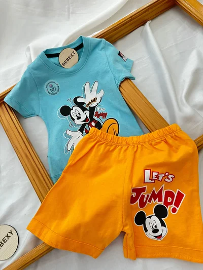 Mickey  Baskılı Alt Üst takım Turuncu