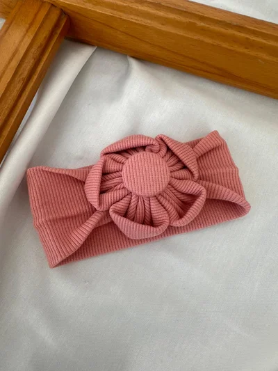 Bandana Toka Çiçekli Gül Kurusu