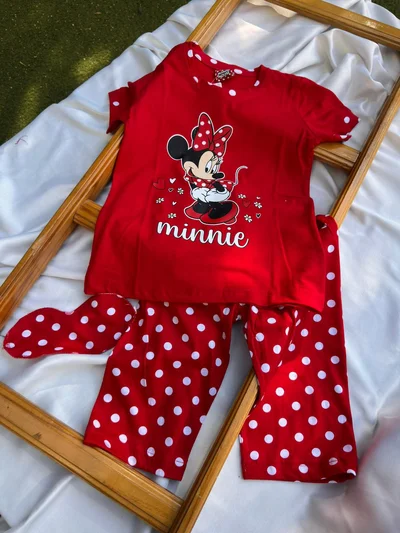 Mınnıe Mause Kırmızı Pijama Takımı