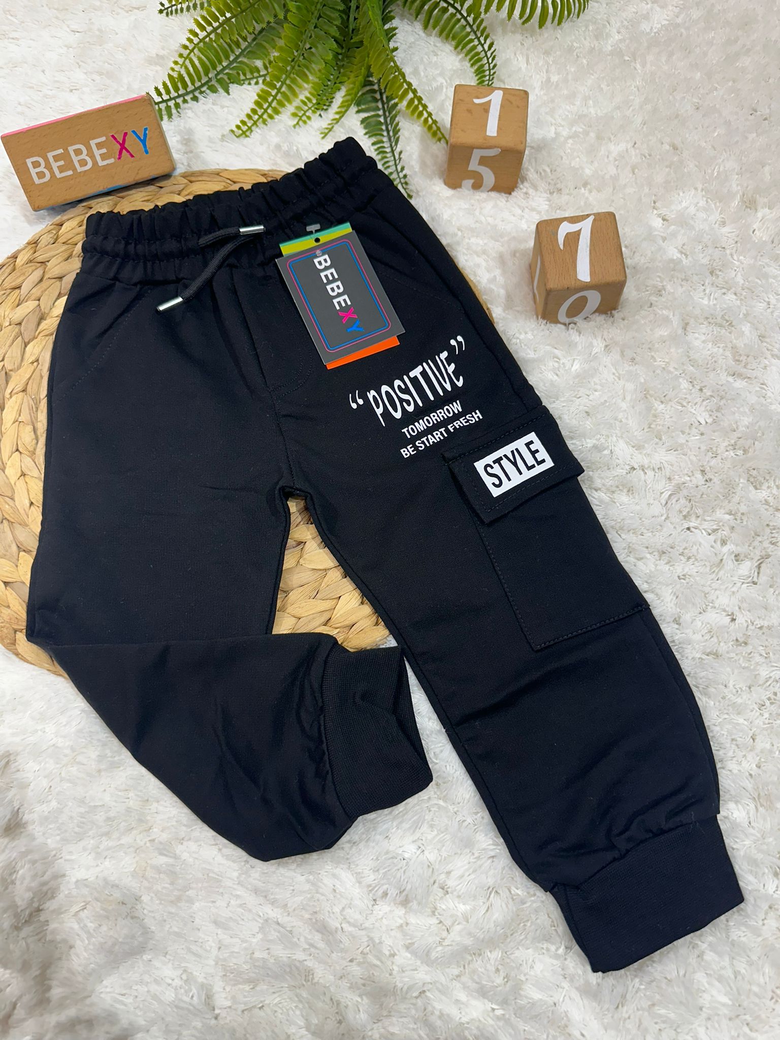 Positive Baskılı Eşofman Altı Siyah