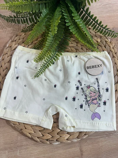 Kız Çocuk Boxer Ahtapot Baskılı Sarı