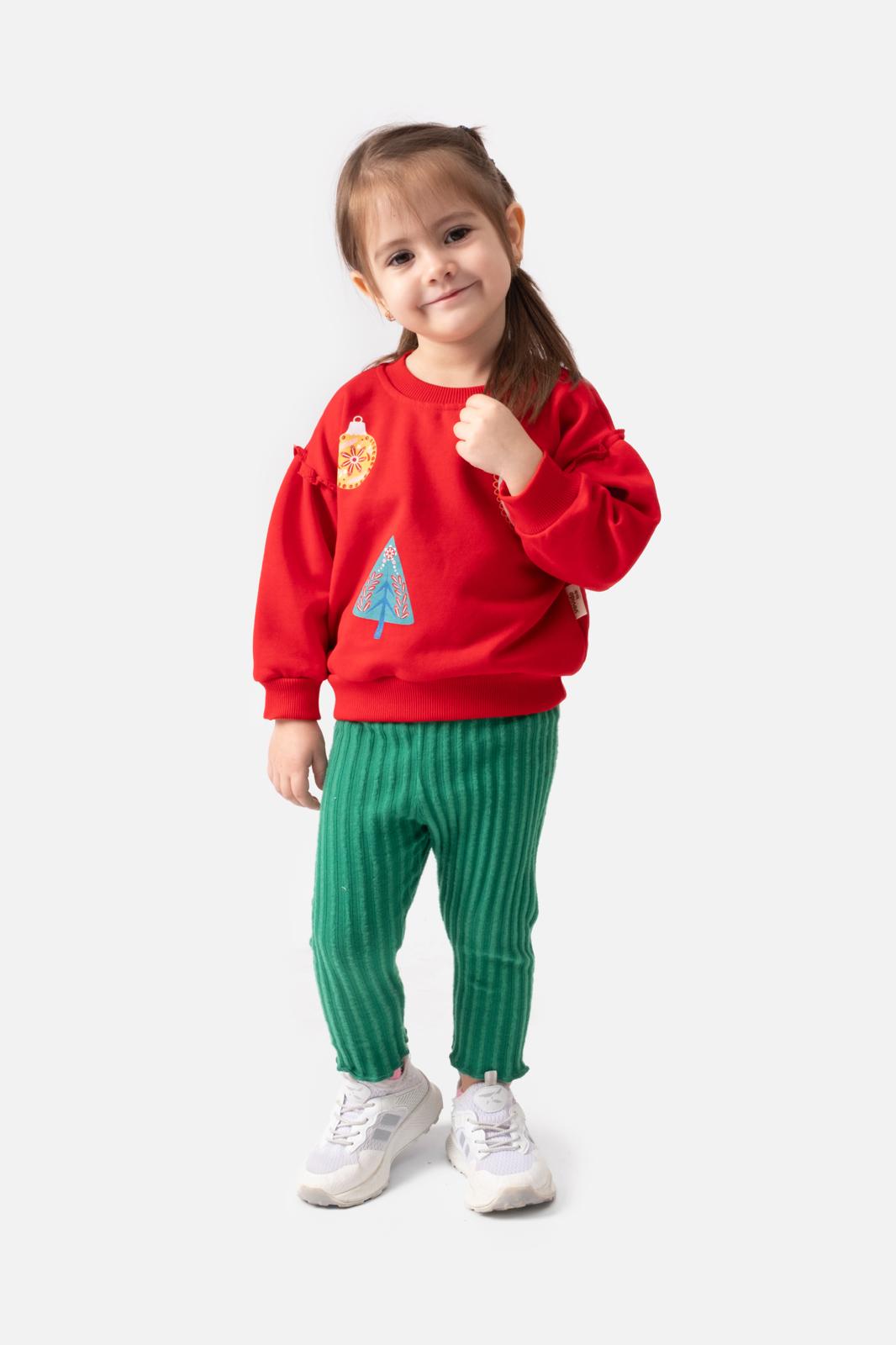 Ağaç Baskılı Noel Konsept Alt Üst Bebek Takım 