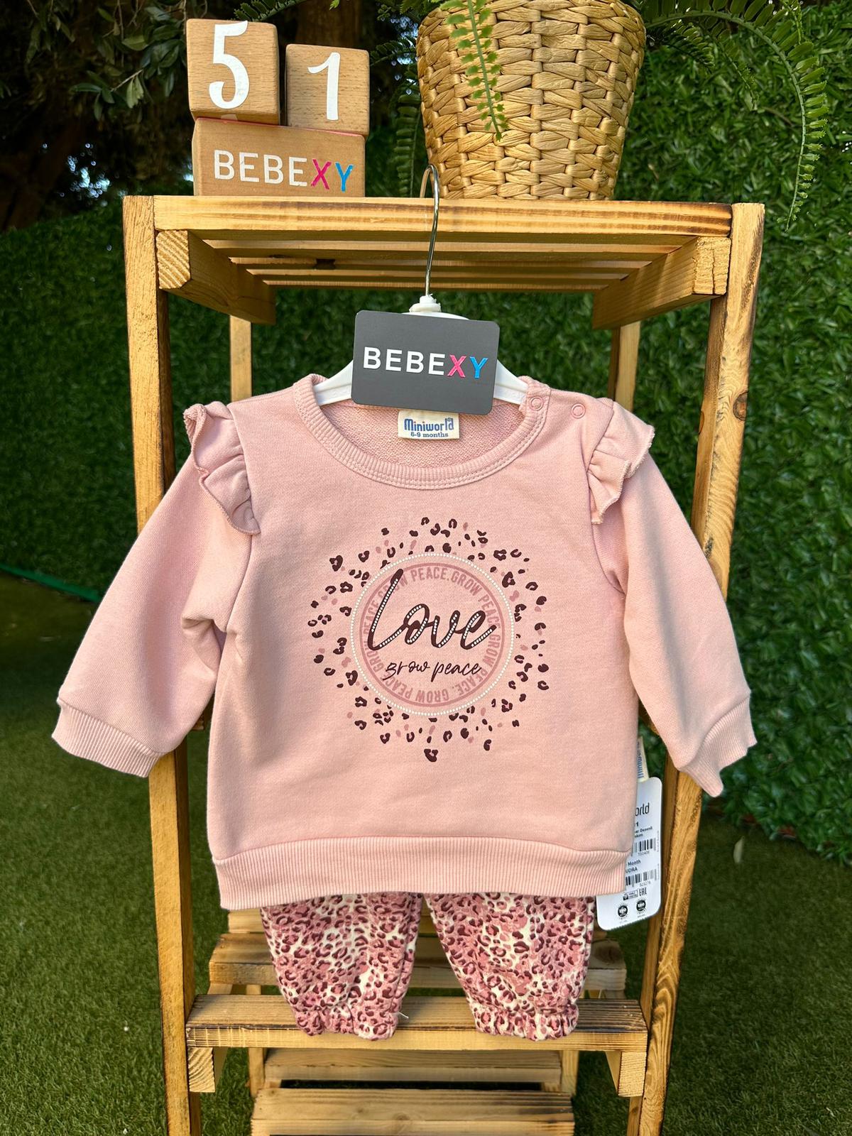 Miniworld Pembe Leopar Detaylı Alt Üst Takım