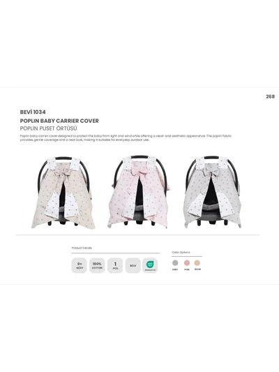 Beyaz-Pembe Çiçekli  Puset Örtüsü Poplin