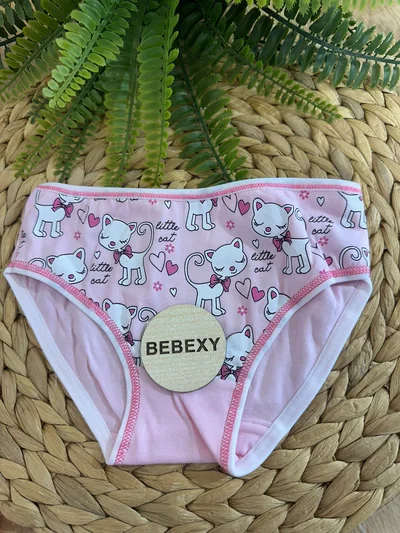 Kız Çocuk Külot Fiyonklu Kedi Pembe