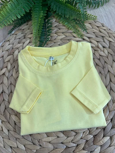 Bisiklet Yaka Çocuk Body Sarı