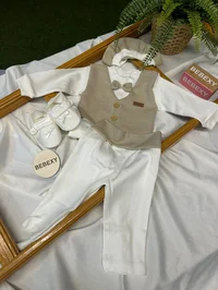 Fiyonklu Mevlüt Takımı Beş Parça Kahverengi