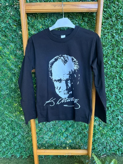 Atatürk Baskılı Uzun Kol Body Siyah