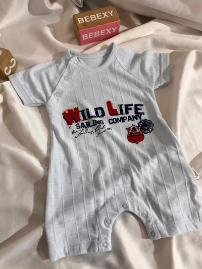 Wıld Life Yazılı Mavi Tulum