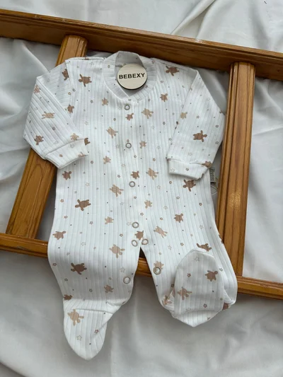  Kaplumbağa Baskılı Bebek Tulumu 