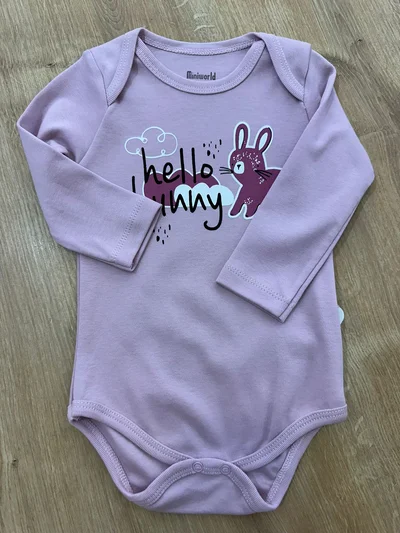 Tavşan  Desen Uzun Kol Zıbın  Pembe