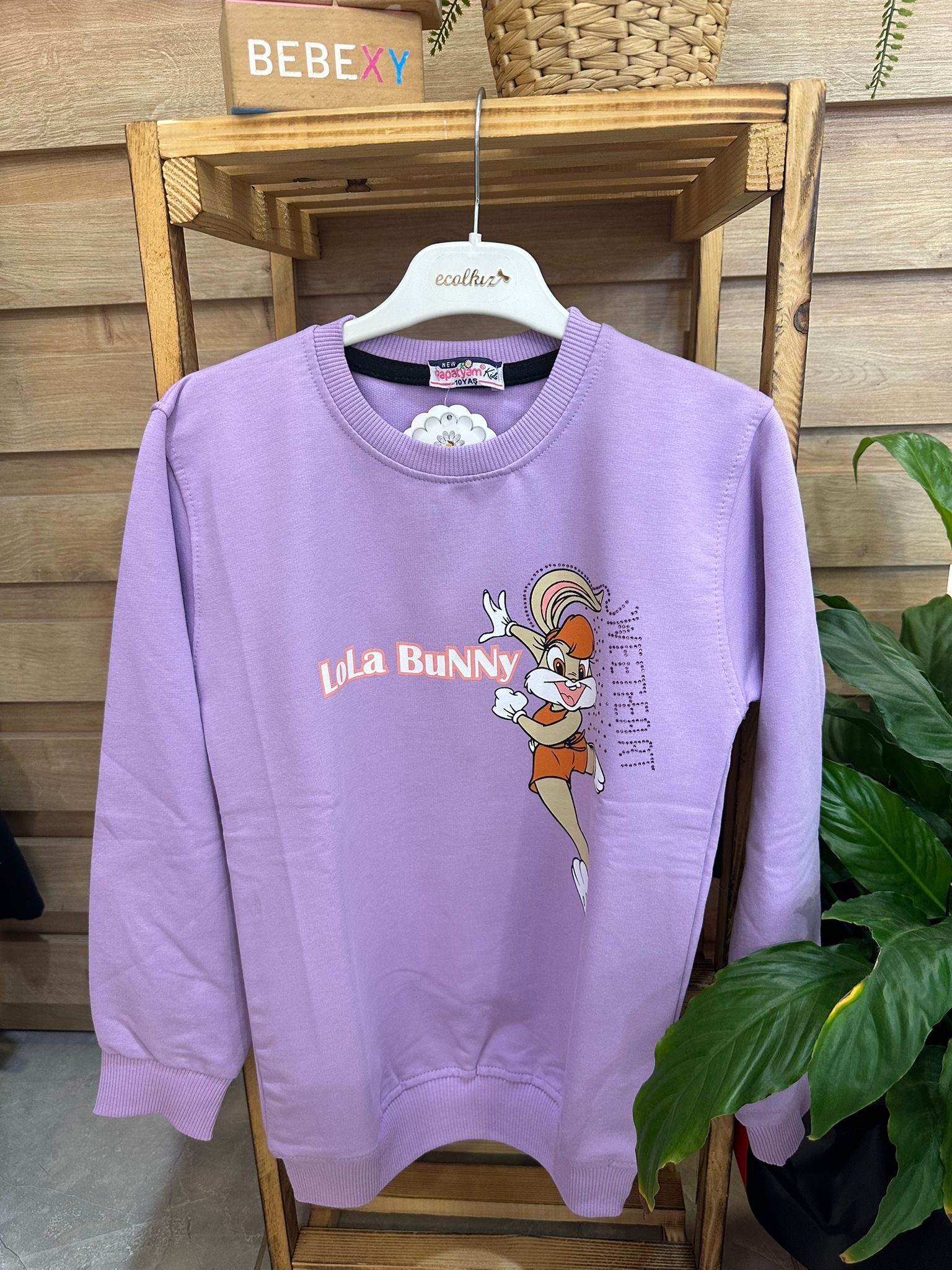 Lola Bunny Yüz Baskılı Body Mor