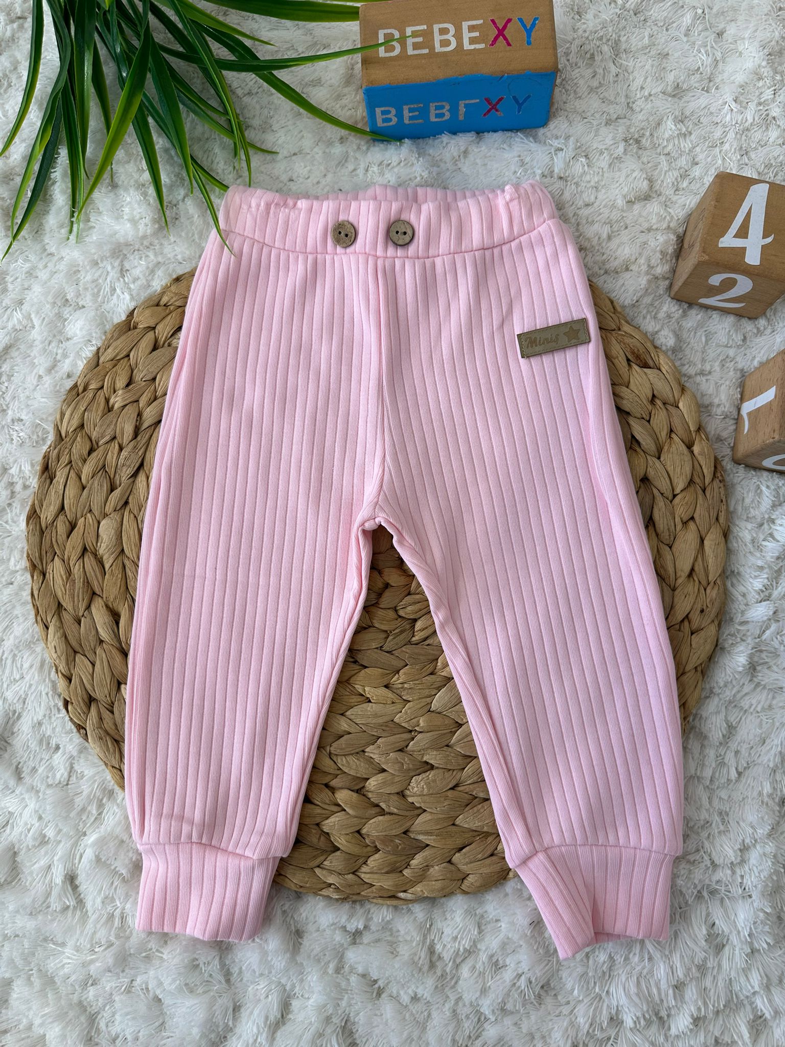 Düğmeli Pijama Altı Pembe