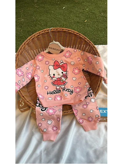 Hello Kitty Baskılı Pembe Bebek Takım 96/