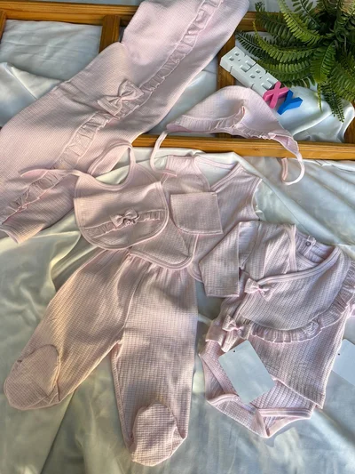Kurdelel Detaylı  10  Parça Hastane Çıkışı Set