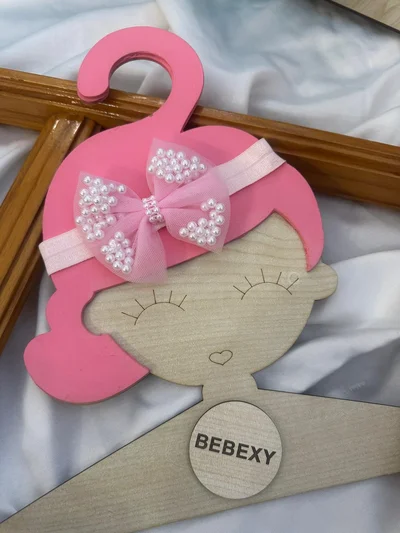 Bandana Toka Fiyonklu  Boncuklu Pembe