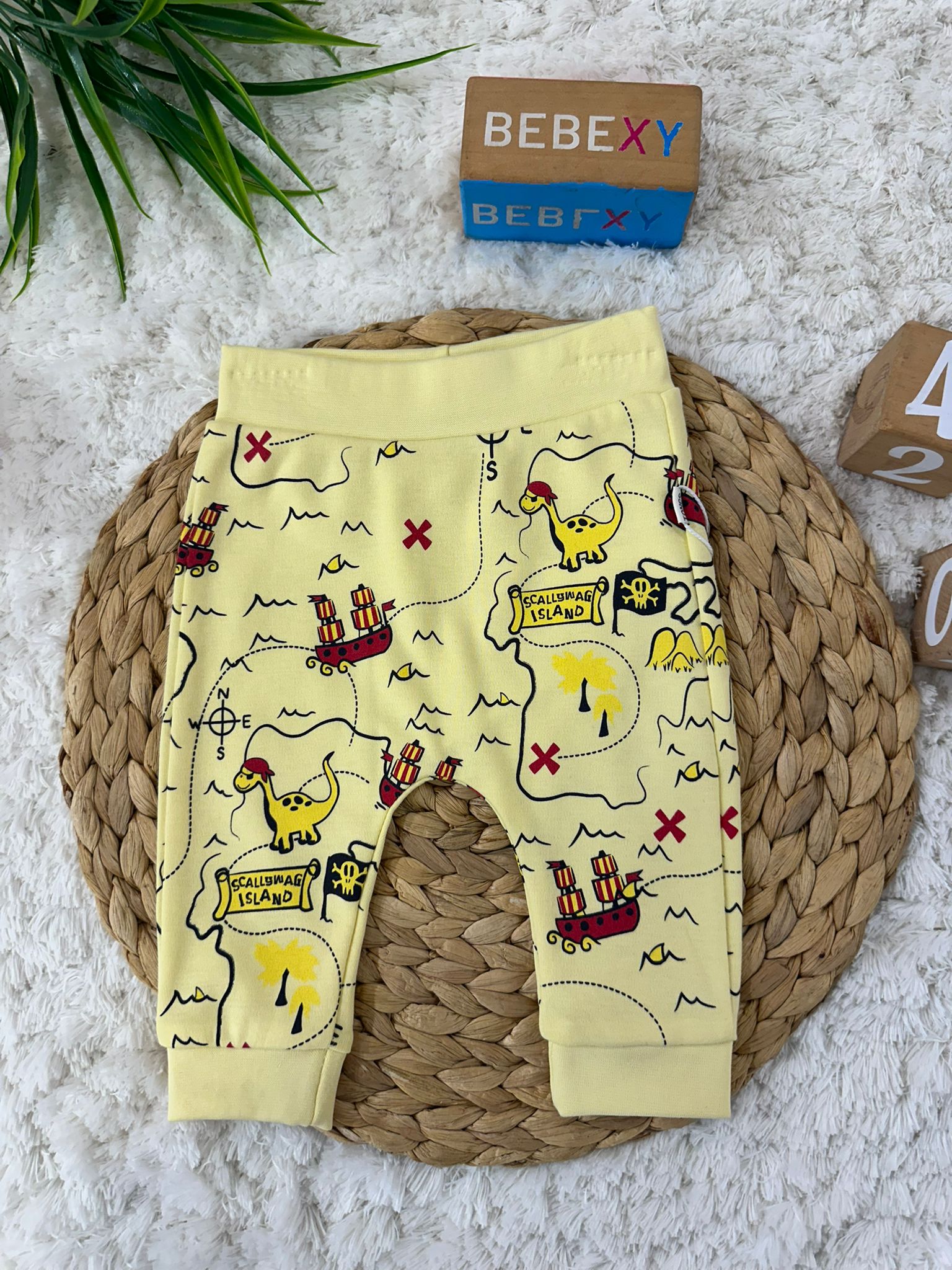 Şapkalı Dinozor Pijama Altı Yeşil
