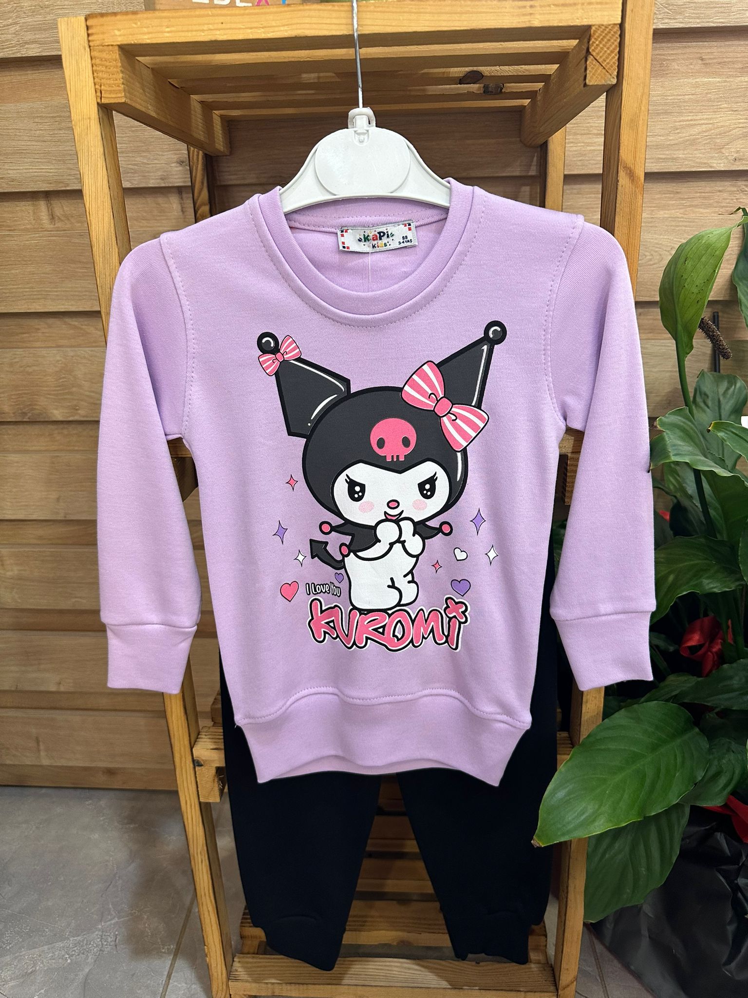 Kuromi Desenli Alt Üst Takım Mor