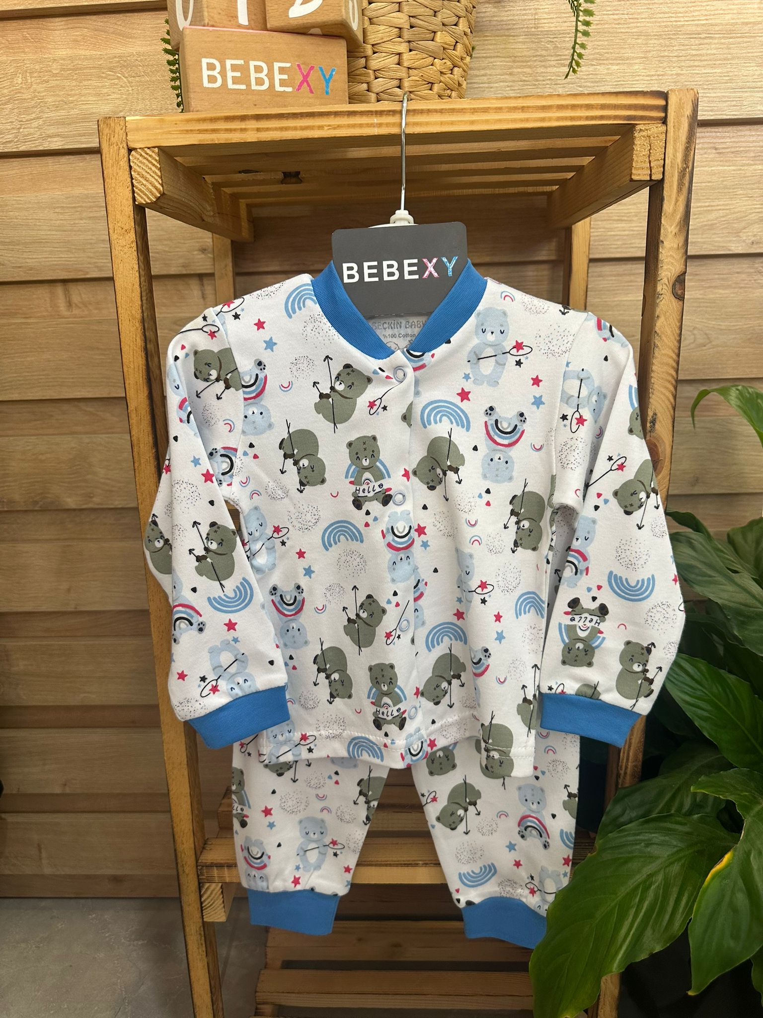 Sevimli  Ayıcık Desenli Bebek Pijama Takımı 