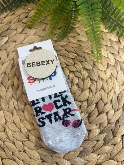 Little Rock Star Baskılı Çorap  Gri