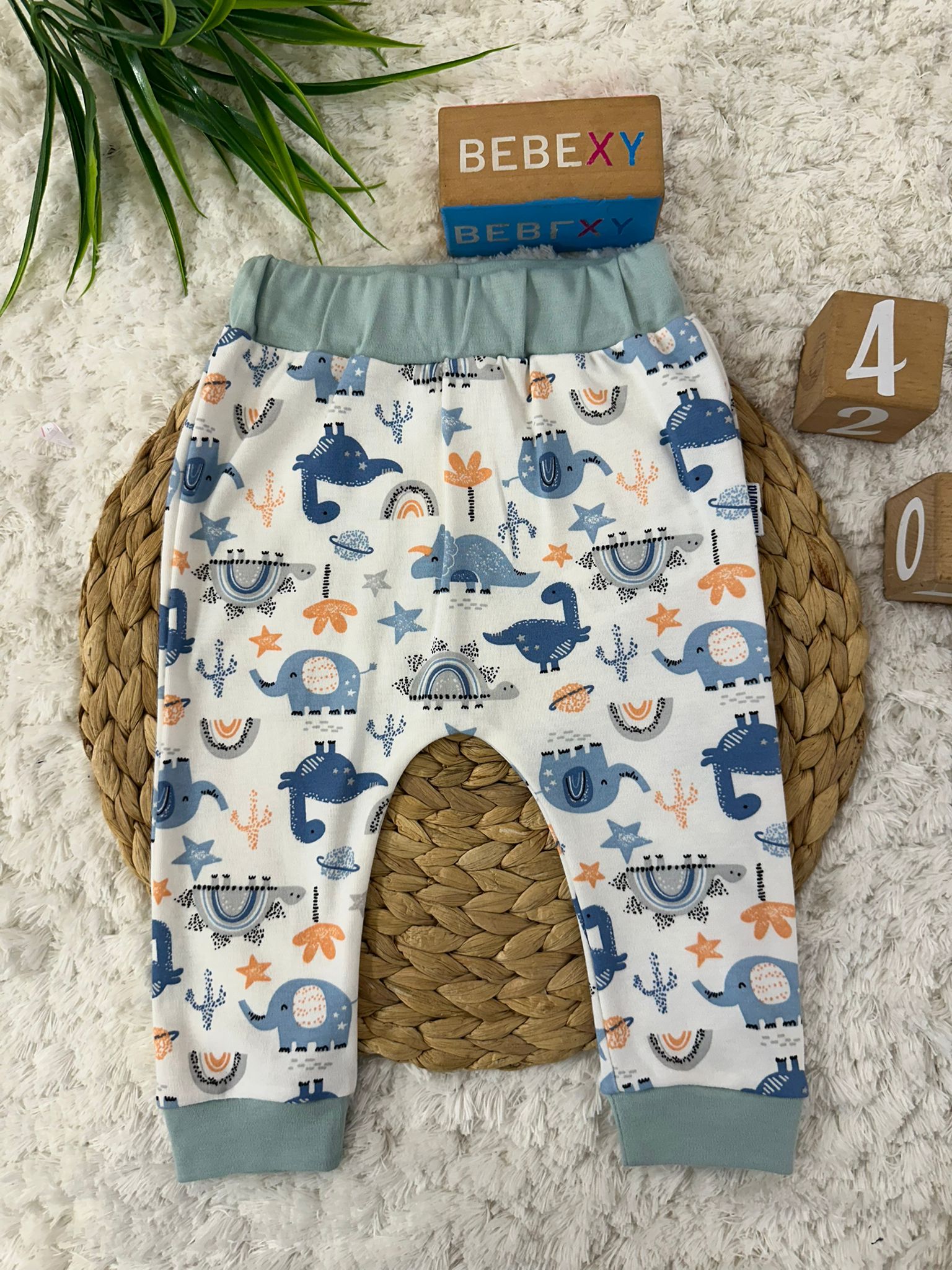 Mavi Dinazor Baskılı Pijama Altı 