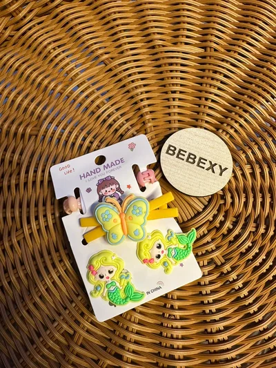 Sarı Kelebekli  Pensli  5'li set Farklı Toka
