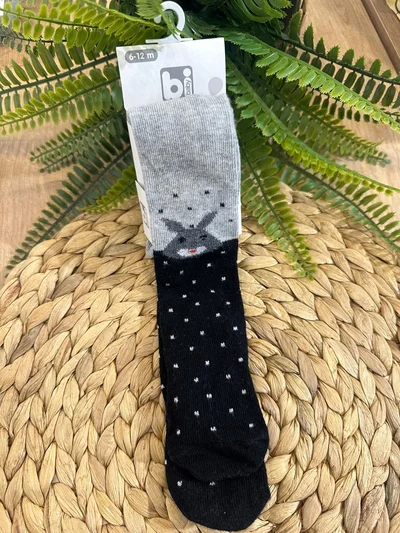 Bi Baby Külotlu Çorap Tavşanlı Siyah-Gri